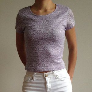 Jubilee - Lavender Mesh Lace Short Sleeve